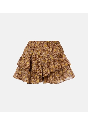 Marant Etoile Jocadia floral tiered cotton voile shorts