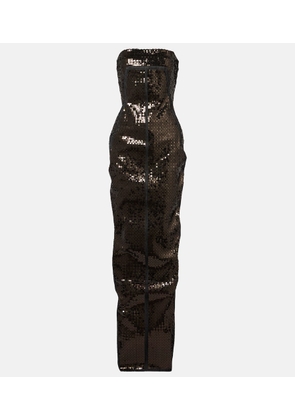 Rick Owens Sequined denim bustier gown