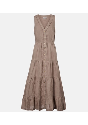 Heidi Klein Zakynthos tiered linen midi dress
