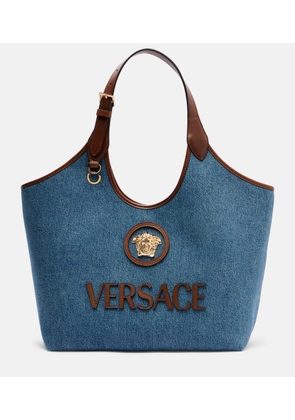 Versace La Medusa denim tote bag