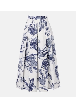 Erdem Floral cotton poplin midi skirt
