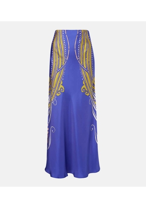 La DoubleJ Sleek printed silk satin maxi skirt