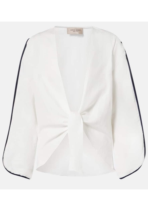 Adriana Degreas Bicolor linen-blend top