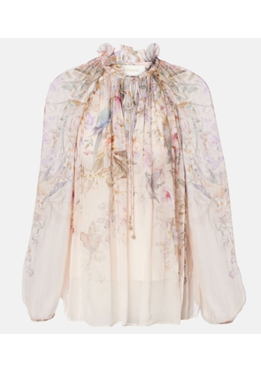 Zimmermann Rebellion printed sheer blouse