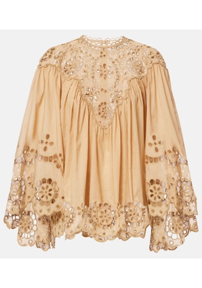 Zimmermann Awaken broderie anglaise cotton blouse