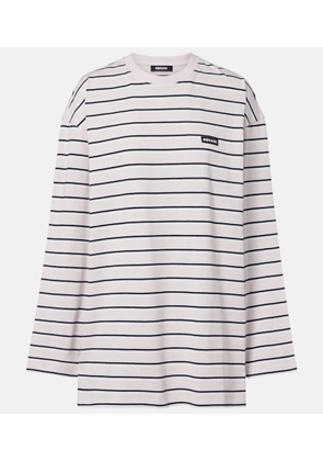 Rotate Striped oversized cotton jersey T-shirt