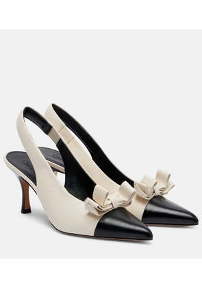 Chloe Alba 75 bow-detail leather slingback pumps