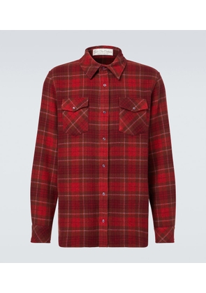 God's True Cashmere Love plaid cashmere shirt with amethyst