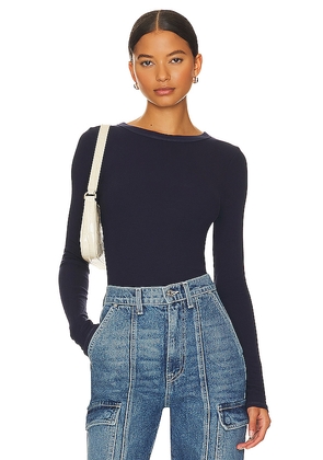 Enza Costa Silk Knit Long Sleeve Crew in Black. Size S. Also in XL, XS.