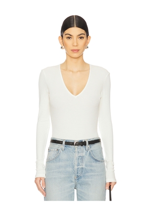 Citizens of Humanity Helsa Deep V Bodysuit in Ivory. Size XL. Also in M.