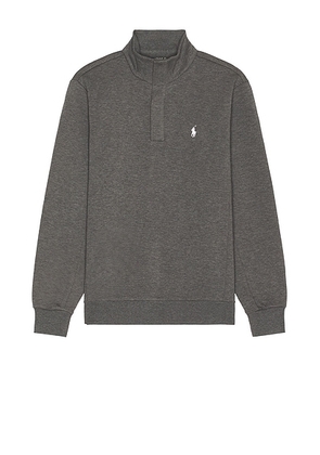 Polo Ralph Lauren Long Sleeve Double Knit Tech Snap Mocknock Pullover in Barclay Heather - Grey. Size M (also in ).