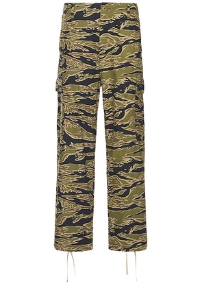 WACKO MARIA Tigercamo 6 Pocket Trousers in Olive - Olive. Size M (also in ).