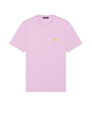 VERSACE Medusa Pop Embroidery Tee in Pastel Violet - Lavender. Size S (also in XL/1X).
