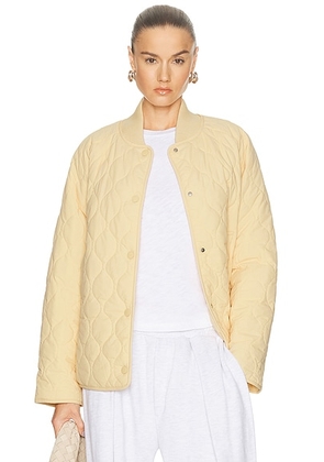 Varley Luca Quilted Jacket in Reed Yellow - Lemon. Size L (also in M, S, XS).