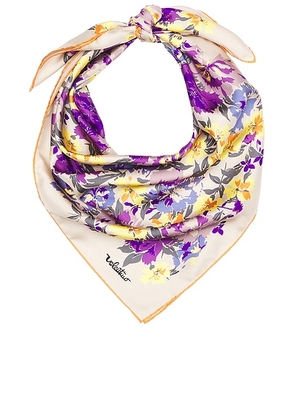 Valentino Garavani Flowerism Fiori Acquarello Shawl in Avorio  Viola  Giallo  Arancione  & Nero - Purple. Size all.