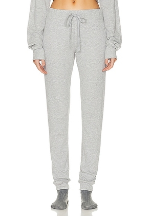 Eterne Thermal Drawstring Pant in Heather Grey - Grey. Size XS (also in L).
