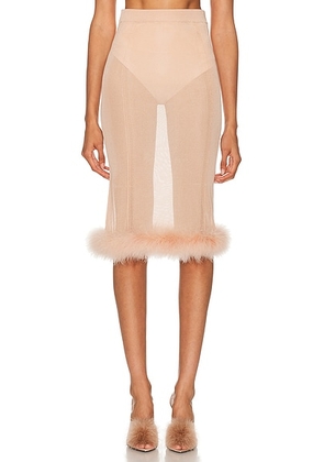 Blumarine Sheer Midi Skirt in Eyeshadow Pink - Pink. Size M (also in ).