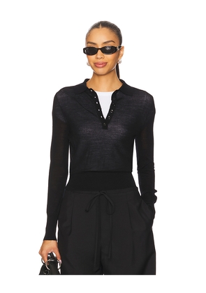 Elodie the Label Elodie Henni Polo Sweater in Black. Size L. Also in M.