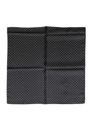 Dolce & Gabbana Black Polka Dot Silk Square Foulard Scarf