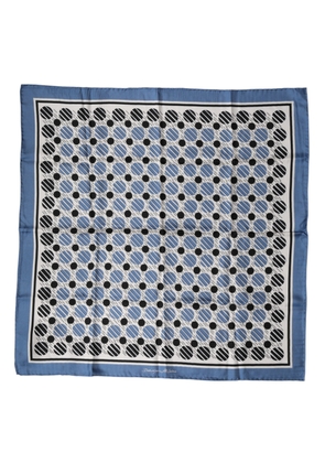 Dolce & Gabbana Blue Dotted Silk Square Foulard 66cm Scarf
