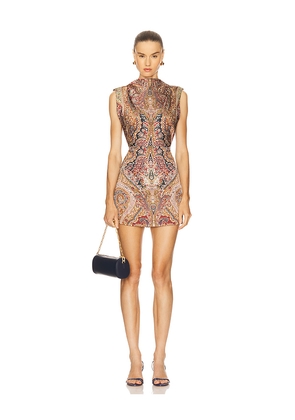 HEMANT AND NANDITA Mini Dress in Rust,Navy. Size L. Also in M, S, XL, XS.