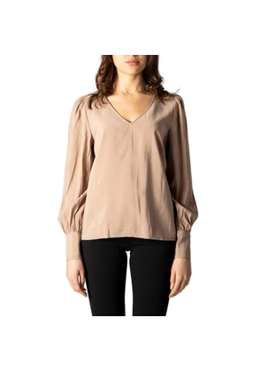 Vila Clothes Beige Silk Blouse - 38 US