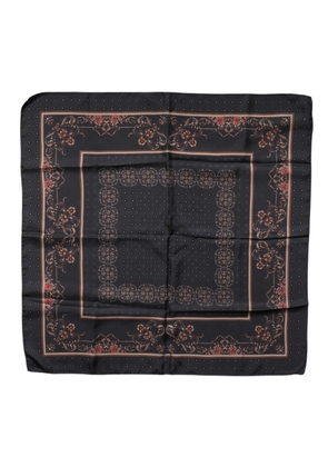 Dolce & Gabbana Black Patterned Square Foulard Scarf