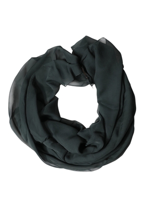 Dolce & Gabbana Dark Green Silk Neck Wrap Foulard  Scarf