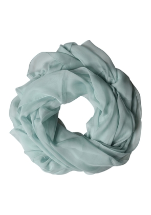 Dolce & Gabbana Light Teal Silk Stole Neck Wrap Shawl  Scarf