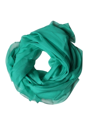Dolce & Gabbana Green Stole Silk Neck Wrap Shawl Scarf