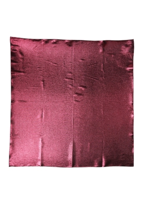 Dolce & Gabbana Metallic Pink Silk Square Foulard Scarf