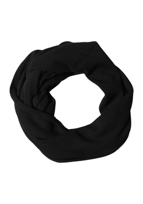 Dolce & Gabbana Black Wool Knit Neck Wrap Shawl Men Scarf