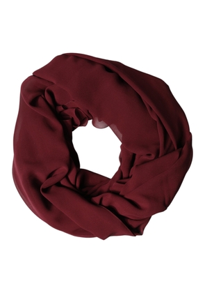 Dolce & Gabbana Maroon Silk Stole Neck Wrap Shawl Men 200cm x 130cm  Scarf