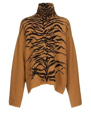 ALAÃA ALAÎªA Tiger Sweater in Ocre - Brown. Size 34 (also in 36, 40).