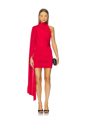 The Andamane Waverly Mini Cape-effect Mini Dress in Red. Size 38/XS. Also in 40/S, 42/M, 44/L.