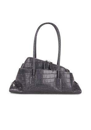 THE ATTICO La Passeggiata Small Top Handle Bag in Dark Grey - Charcoal. Size all.