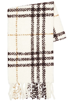 Burberry Giant Check Scarf in Pebble White - Cream. Size all.