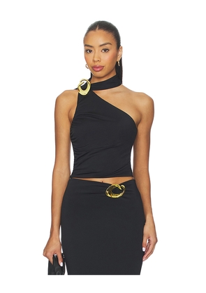 CIN CIN Cosmos Halo One Shoulder Top in Black. Size L. Also in M, S, XS.