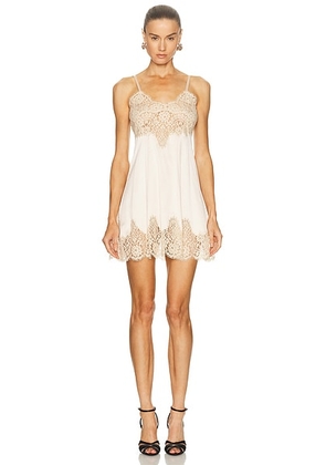 Dolce & Gabbana Mini Slip Dress in Powder - Cream. Size 38 (also in ).