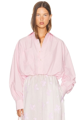 Helsa Bubble Shirt in Tech Poplin in Rose Quartz - Rose. Size XXS (also in ).