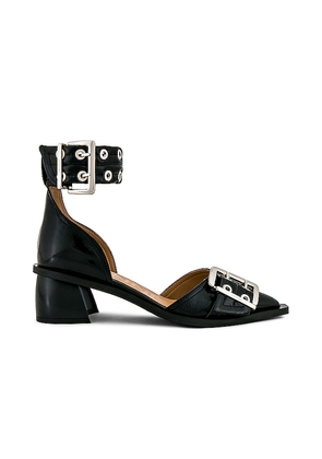 Ganni Chunky Buckle Pump in Black. Size 39. Also in 40.