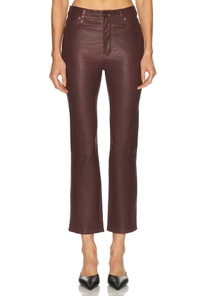 FRAME Leather Reboot Crop Pant in Oxblood - Wine. Size 24 (also in 26, 28).