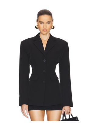 Helsa Recycled Twill S Curve Jacket in Black. Size M. Also in S, XS.