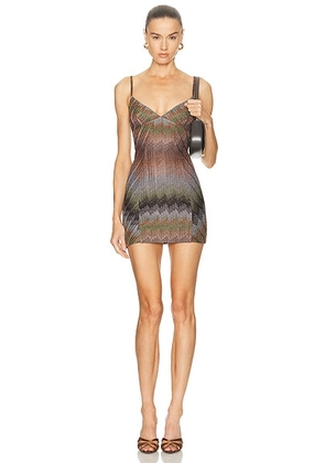 Missoni Sleeveless Short Dress in Multicolor Tones - Black. Size 40 (also in 42).