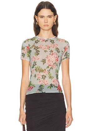 Magda Butrym Floral T-Shirt in Light Blue - Blue. Size 36 (also in 38).