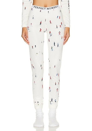 Perfect Moment Thermal Pant in Dede Ski Print - White. Size M (also in S).