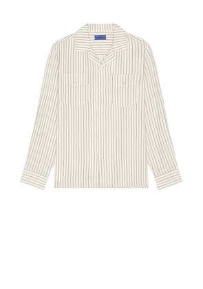 SATURDAYS NYC Marco Brushed Long Sleeve Shirt in Ivory - White. Size XL/1X (also in ).