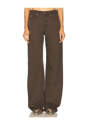 GRLFRND Austen Low Rise Curve in Brown. Size 25. Also in 24, 30.