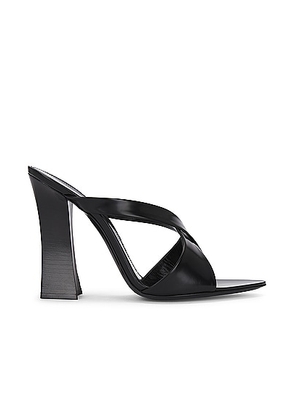 Saint Laurent Eva Mule Sandal in Noir - Black. Size 37 (also in 36.5, 38.5, 40, 41).