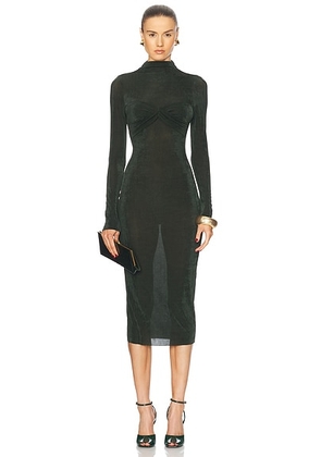 SEROYA Bailey Midi Dress in Forest Green - Green. Size XL (also in S, XS).